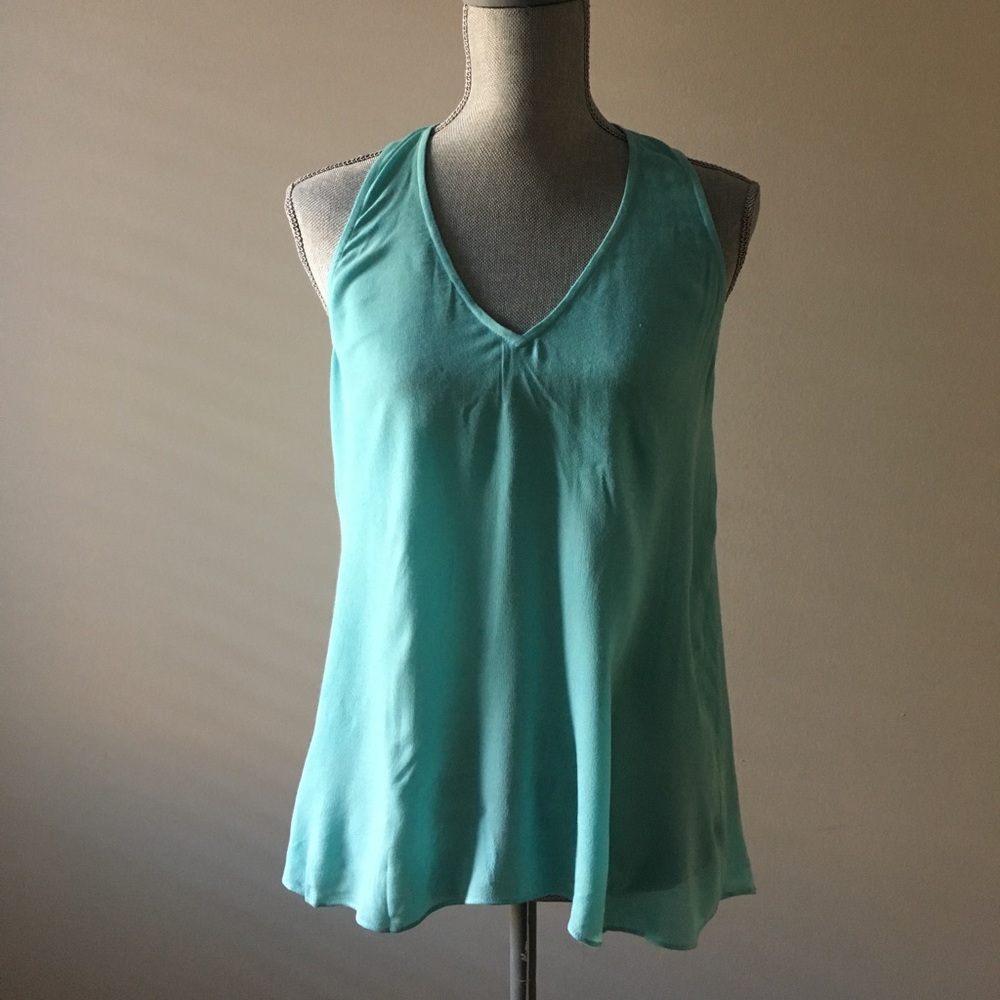 BCBGMaxazria light blue sleeveless top